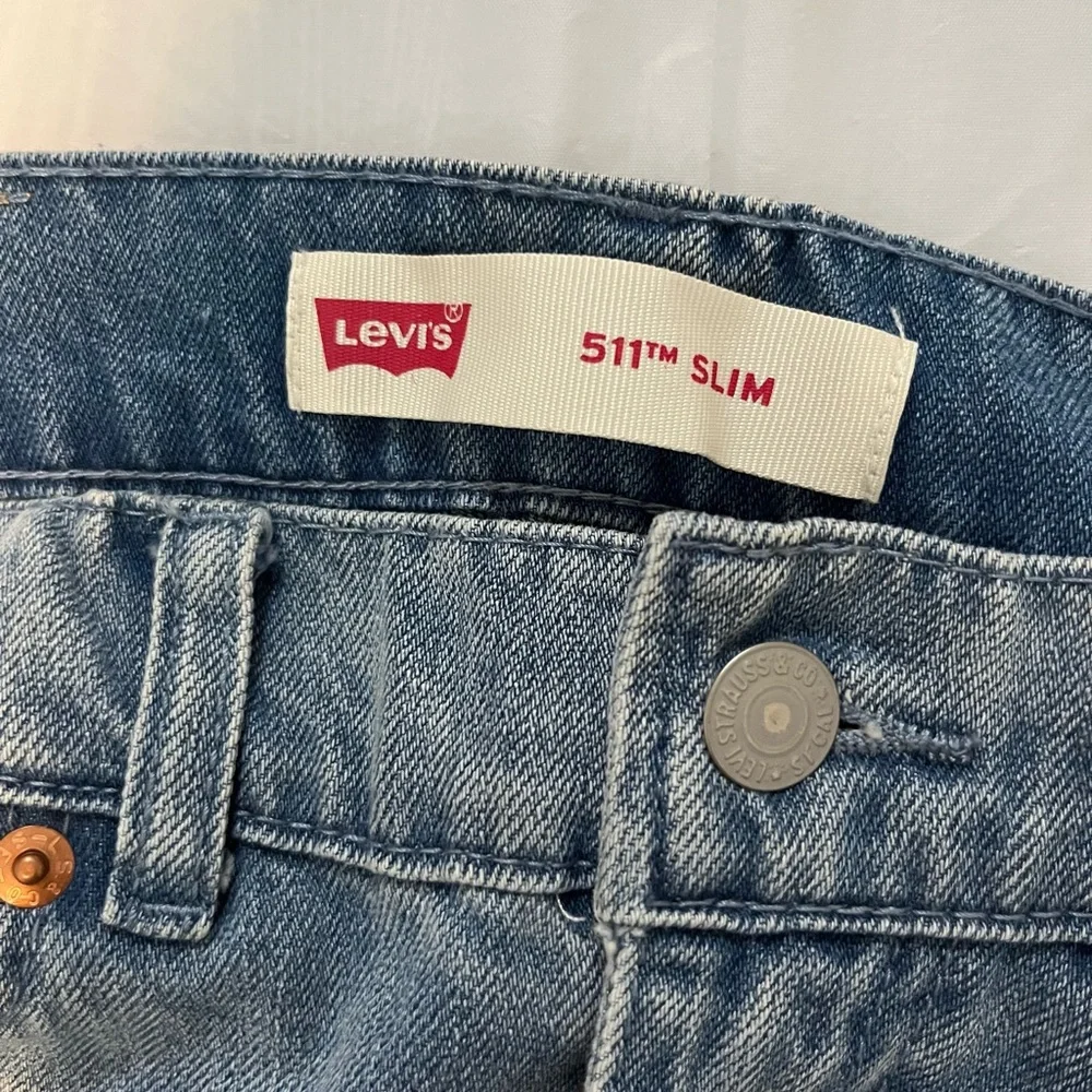 Levi's 511 Slim teens Blue Jeans Size 16R W28 L28 Ribbon Side Detail